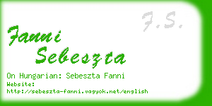 fanni sebeszta business card